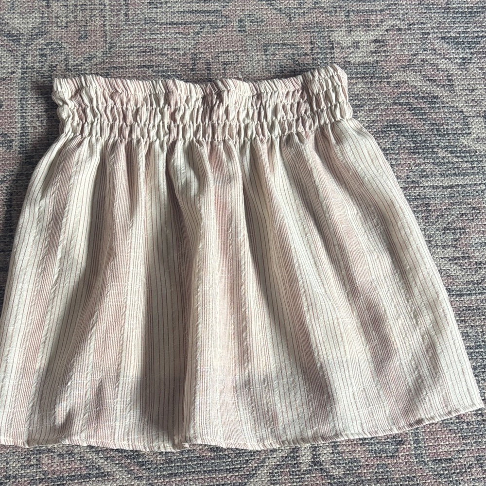 Paper Crane Cream and Pink Striped Skirt